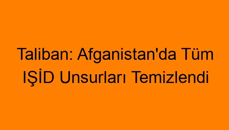 Taliban: Afganistan’da Tüm IŞİD Unsurları Temizlendi