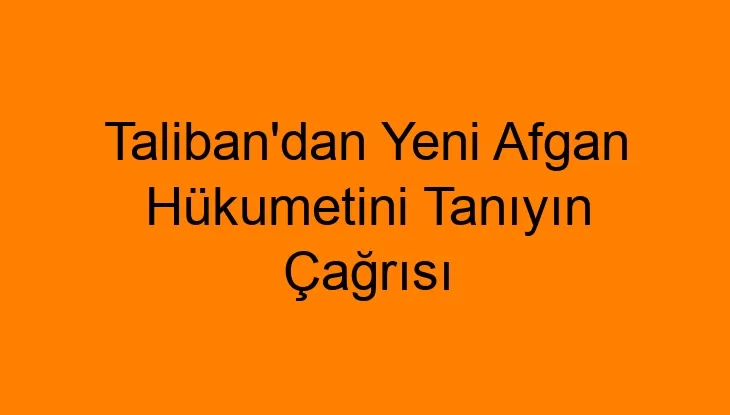 Taliban’dan Yeni Afgan Hükümetini Tanıyın Çağrısı